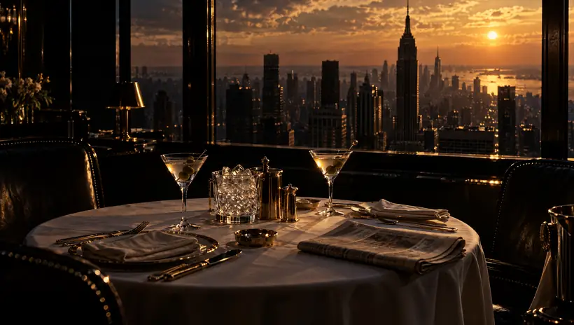The lunch table above Manhattan